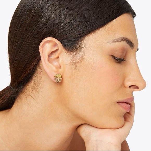 Kurt Geiger London Multicolor Crystal Pavè Eagle Head Stud Earrings - Picture 3 of 4